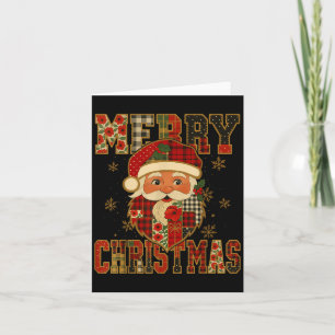 Hugvyn Christmas_ Santa Claus Patchwork Merry Chri Card