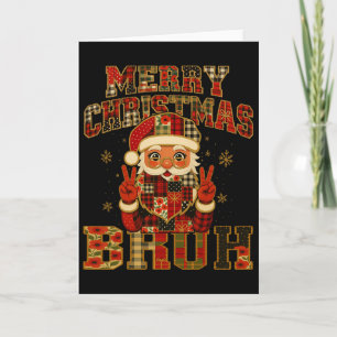 Hugvyn Christmas Santa Claus Patchwork Merry Chris Card