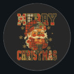 Hugvyn Christmas Santa Claus Patchwork Merry Chris Classic Round Sticker<br><div class="desc">Hugvyn Christmas Santa Claus Patchwork Merry Christmas 2025</div>