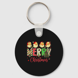 Hugvyn Christmas_ Vintage Santa Claus Face Merry C Key Ring
