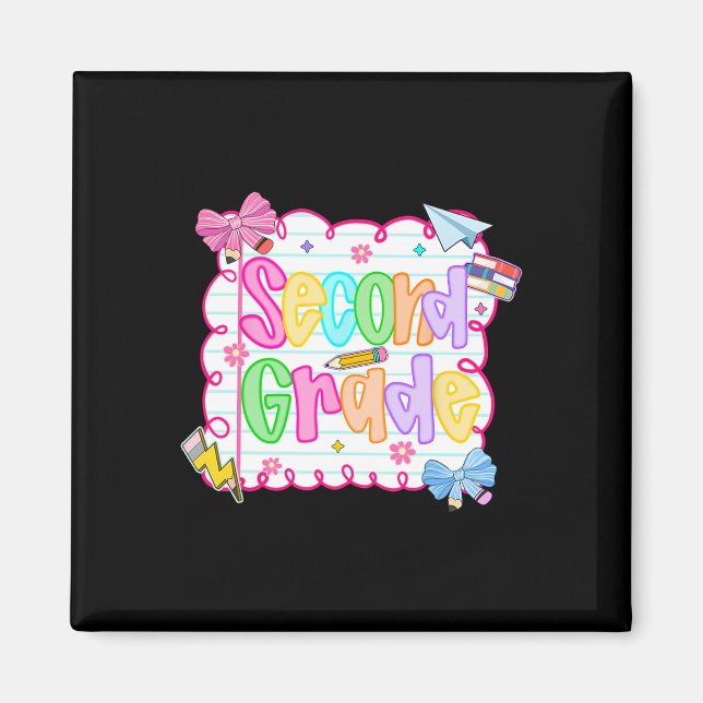Hugvyn Ck To School Cute Second Grade Preppy Teach Magnet (Front)
