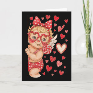 Hugvyn Cupid Lollipop Valentine Coquette Hearts Cu Card