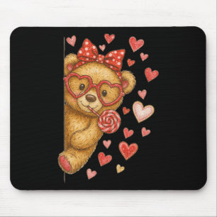 Hugvyn Cute Bear Valentine Coquette Bow Hearts Rom Mouse Mat