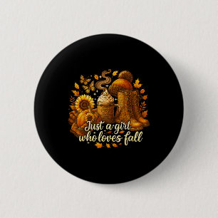 Hugvyn Fall Autumn_ Just A Girl Who Loves Fall Cow 6 Cm Round Badge