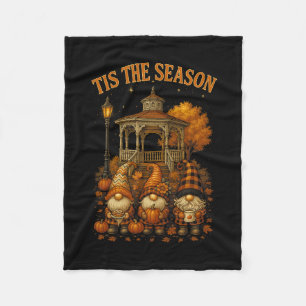 Hugvyn Fall Tis The Season Gnome Pumpkin Autumn Th Fleece Blanket