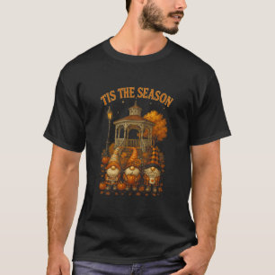 Hugvyn Fall Tis The Season Gnome Pumpkin Autumn Th T-Shirt