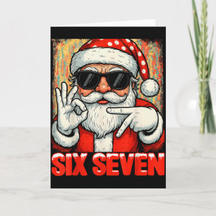 Hugvyn Funny Six Seven Meme Christmas Cool Santa S Card