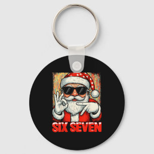 Hugvyn Funny Six Seven Meme Christmas Cool Santa S Key Ring