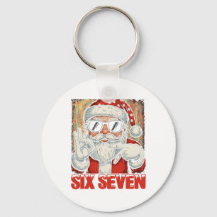 Hugvyn Funny Six Seven Meme Christmas Cool Santa S Key Ring