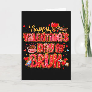 Hugvyn Funny Valentine Bruh Boys Girls Preppy Xoxo Card