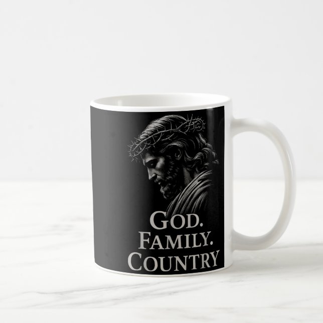 Hugvyn God Family Country Jesus Christian Faith Mi Coffee Mug (Right)
