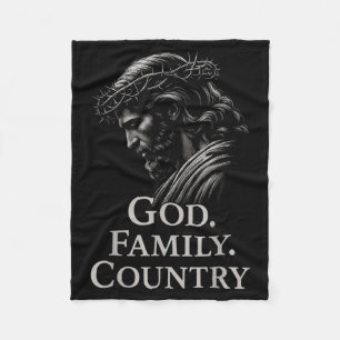Hugvyn God Family Country Jesus Christian Faith Mi Fleece Blanket
