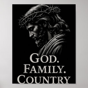 Hugvyn God Family Country Jesus Christian Faith Mi Poster