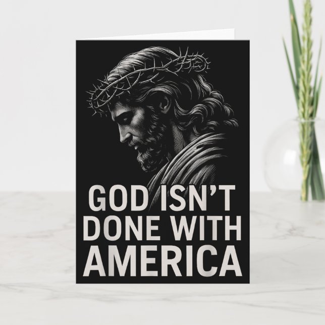 Hugvyn God Isn’t Done With America Christian Faith Card (Front)