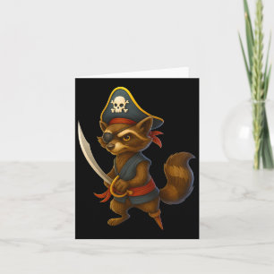 Hugvyn Halloween Pirate Racoon Spooky Racoon Cos Card