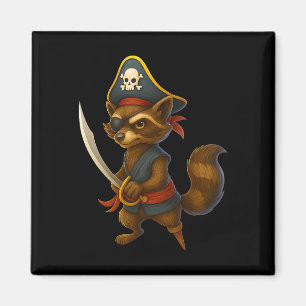 Hugvyn Halloween Pirate Racoon Spooky Racoon Cos Magnet