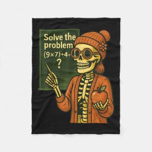 Hugvyn Halloween Skeleton Six Seven 67 Meme Pemdas Fleece Blanket