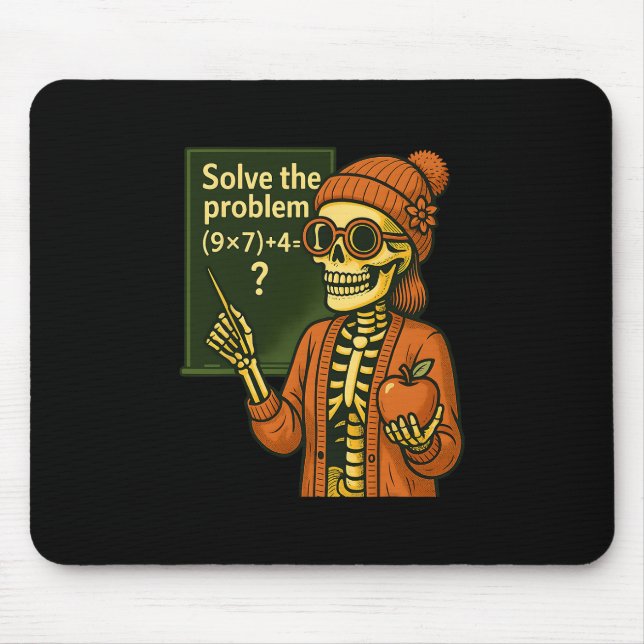 Hugvyn Halloween Skeleton Six Seven 67 Meme Pemdas Mouse Mat (Front)