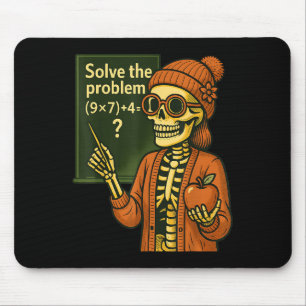 Hugvyn Halloween Skeleton Six Seven 67 Meme Pemdas Mouse Mat