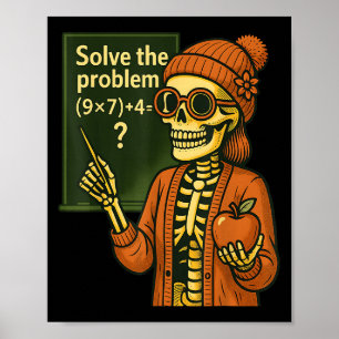 Hugvyn Halloween Skeleton Six Seven 67 Meme Pemdas Poster