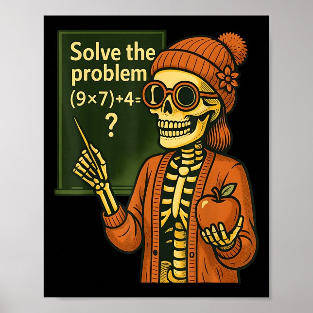 Hugvyn Halloween Skeleton Six Seven 67 Meme Pemdas Poster (Front)