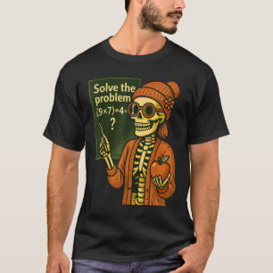 Hugvyn Halloween Skeleton Six Seven 67 Meme Pemdas T-Shirt