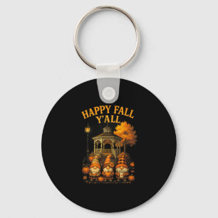 Hugvyn Happy Fall Y'all Gnome Pumpkin Autumn Thank Key Ring