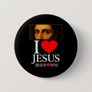 Hugvyn I Love Jesus I Heart Jesus Faith American C 6 Cm Round Badge