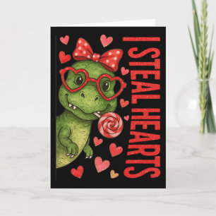 Hugvyn I Steal Hearts Boys T Rex Valentine Dinosau Card