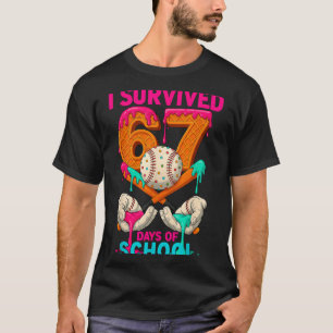 Hugvyn I Survived 67 Days Of School Ice Cream Six  T-Shirt