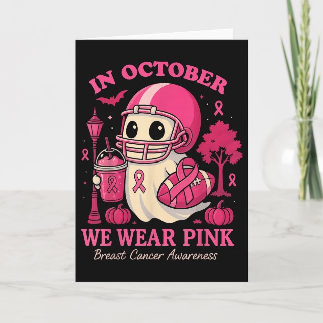 Hugvyn In October We Wear Nk Ghost Halloween Breas Card (Front)