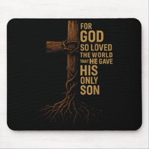 Hugvyn Jesus God So Loved The World Cross John 3_1 Mouse Mat