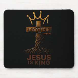 Hugvyn Jesus Is King Rooted Christian Cross Bible Mouse Mat