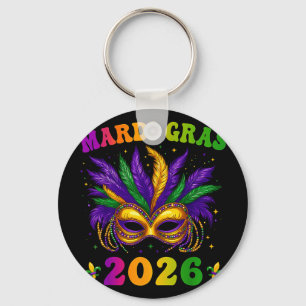 HUGvyn Mardi Gras 2026 Mask Colourful Beads New Key Ring