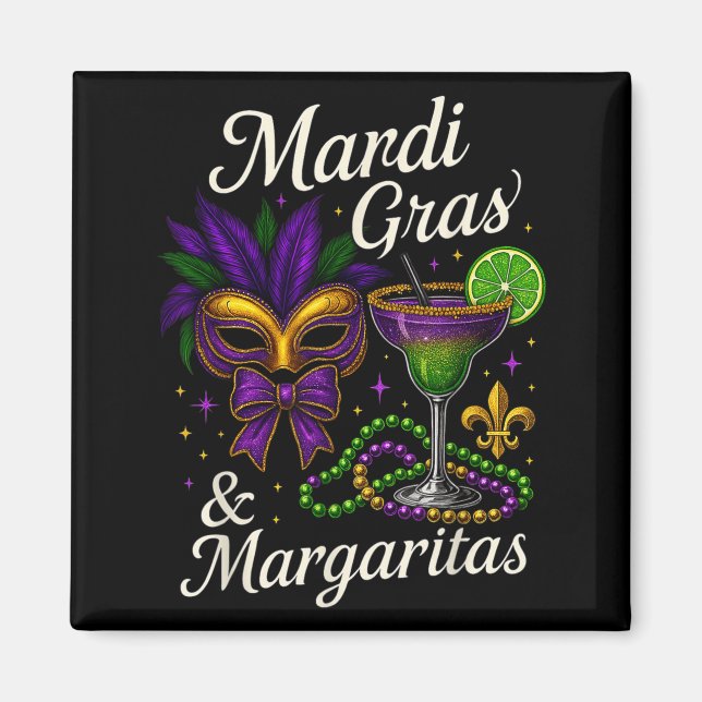 Hugvyn Mardi Gras And Margaritas Louisiana New Orl Magnet (Front)
