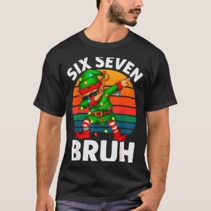 Hugvyn Six Seven 6 7 Meme Dabbing Elf Merry Christ T-Shirt