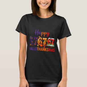 Hugvyn Six Seven Meme 67 Hallothanksmas Halloween  T-Shirt