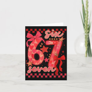 Hugvyn Six Seven Valentine 6 7 Meme Checkered Coqu Card