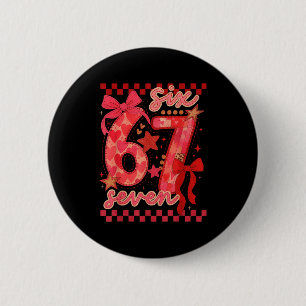 Hugvyn Six Seven Valentine 6 7 Meme Checkered Coqu Cm Round Badge