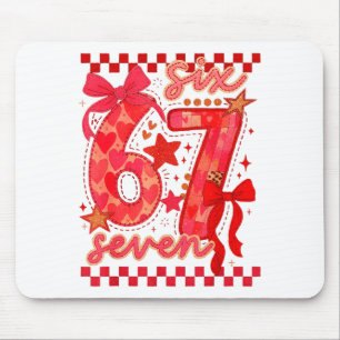 Hugvyn Six Seven Valentine 6 7 Meme Checkered Coqu Mouse Mat