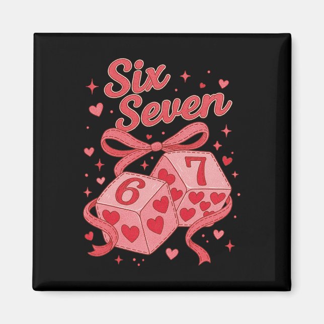 Hugvyn Six Seven Valentine Dice 6 7 Cherry Playing Magnet (Front)