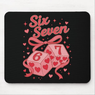 Hugvyn Six Seven Valentine Dice 6 7 Cherry Playing Mouse Mat