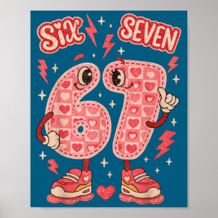 Hugvyn Six Seven Valentine Love 67 Preppy Coquette Poster