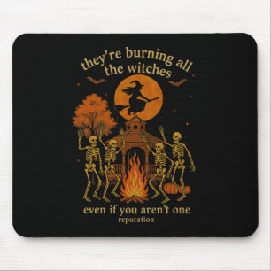 Hugvyn They're Burning All The Witches Skeleton Wi Mouse Mat