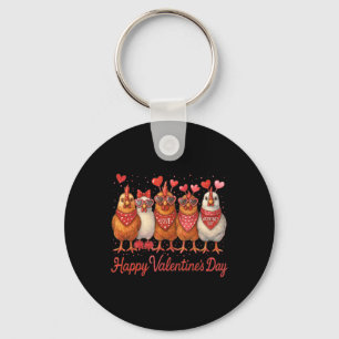 Hugvyn Valentine Chicken Heart Love Farm Hen Chick Key Ring