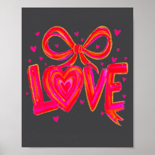 Hugvyn Valentine's Day Love Preppy Coquette Bow Xo Poster