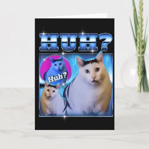 Huh Cat Funny Cat Meme Weird Cat Bootleg  Card