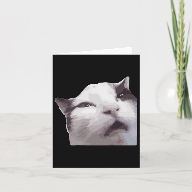 Huh! Cat Meme  Card (Front)