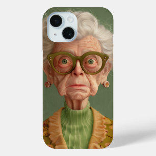 Huh? Grandma Portrait iPhone 15 Case