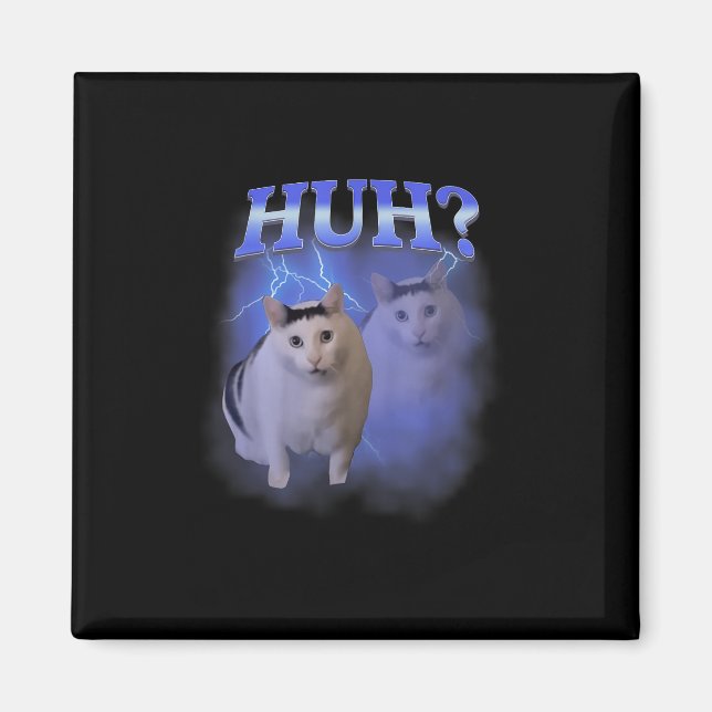 Huh Silly Cat Meme Funny Oddly Bootleg Specific Da Magnet (Front)